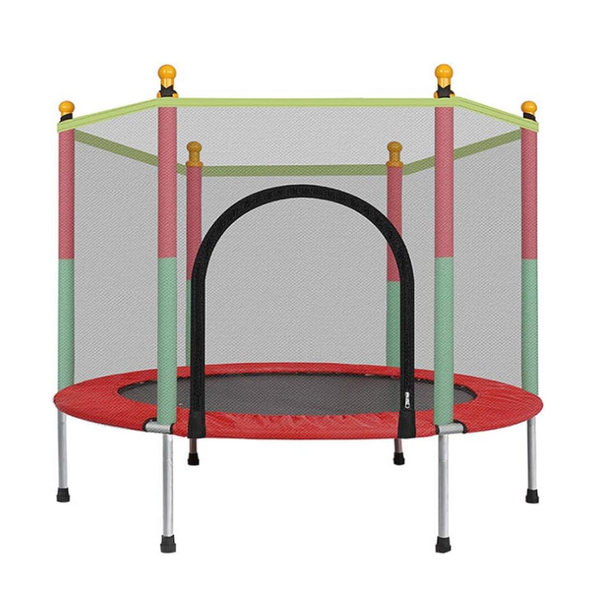 Kids Trampoline with Safety Enclosure Net and Spring Pad