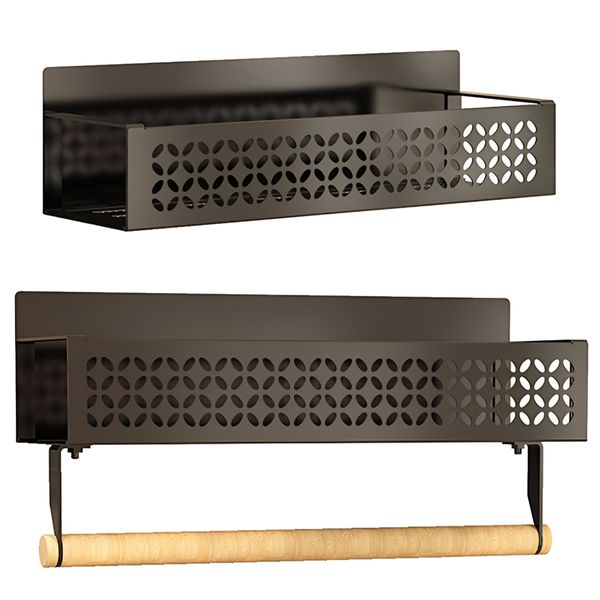 2 Pack Magnetic Shelf with Paper Towel Holder, Magnetic Fridge Organizer