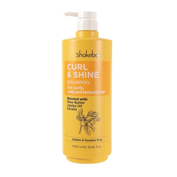 Shakebar Curl &amp; Shine Shampoo 1L - for Curly, Coily Hair - Sulfate Free