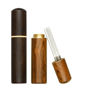 2Pc Espresso Distribution Tool,Espresso Stirrer Tool with Natural Wood Hand