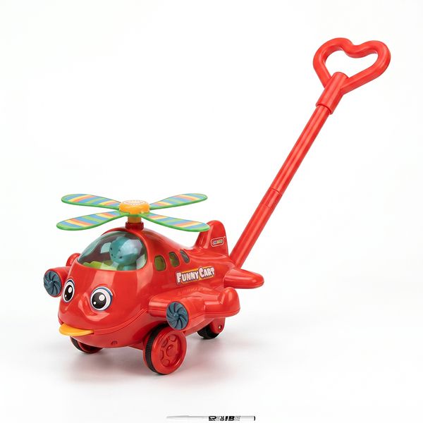 Toddler Push/Pull Helicopter Toy with Handle in Mixed Colors + ReVibe Pen