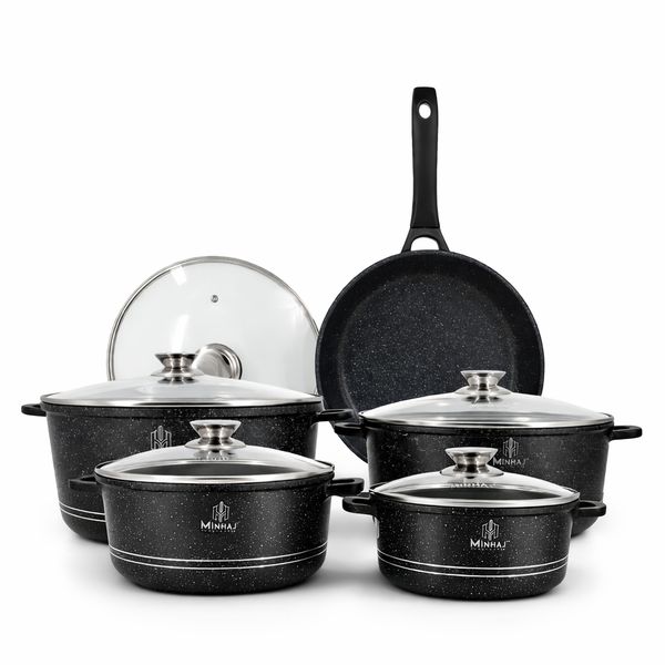 Minhaj Homeware - 12-Piece Non-Stick Aluminium Cookware Set