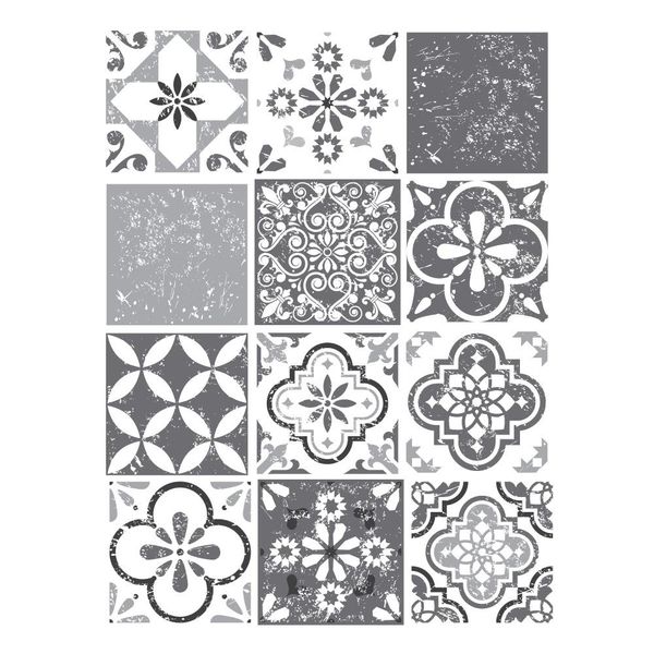 Fantastick - 20cm Mediterranean Vinyl Wall Tiles - Grey