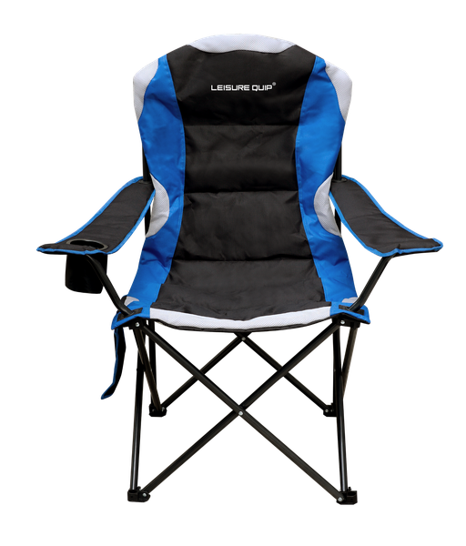 Leisure Quip Bushveld Padded Camping Chair - Black/Blue 120kg Capacity