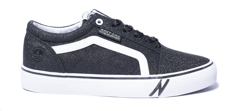 Navy Sail Women's Black Glitt Low-Cut Sneakers