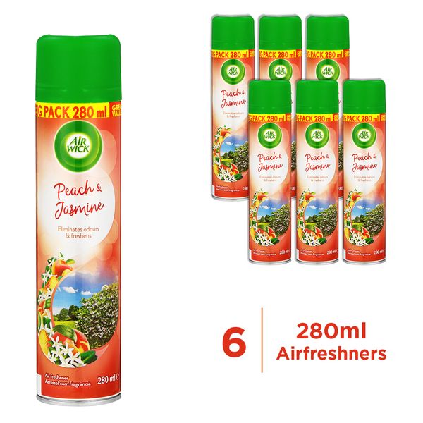 Airwick 6 x 280ml - Air Freshener - Peach and Jasmine