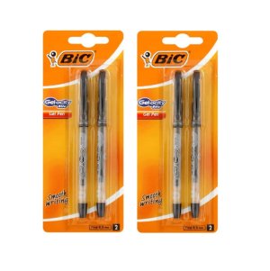 BIC Gelocity Stic Pens Black - Pack of 4