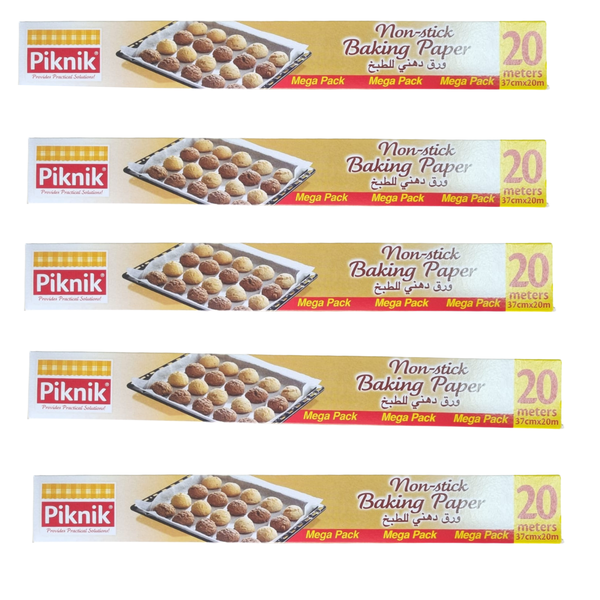 Piknik Non-Stick Baking Paper Roll 20m for Oven &amp; Air Fryer- 5 Pack