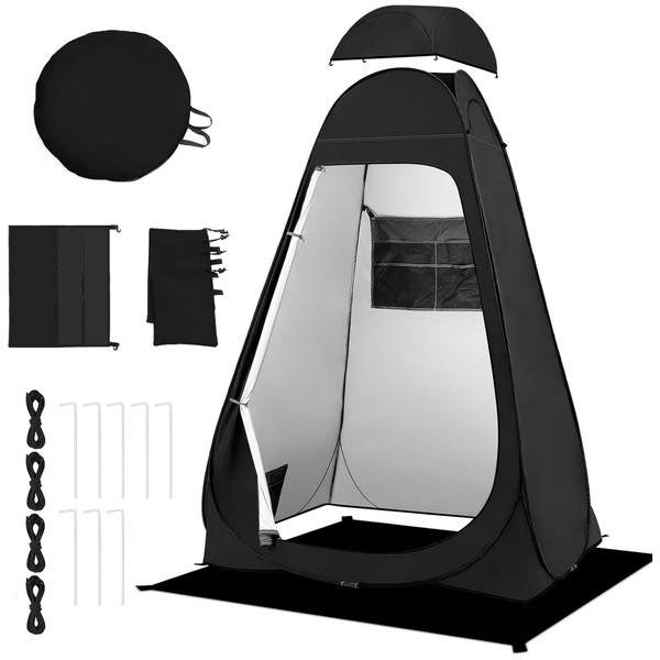 190cm Camping Pop Up Shower Tent Portable Privacy Changing Tent with Mat
