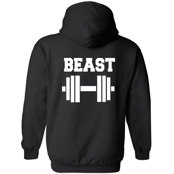 Beast Black Hoodie Front Pocket Back Print
