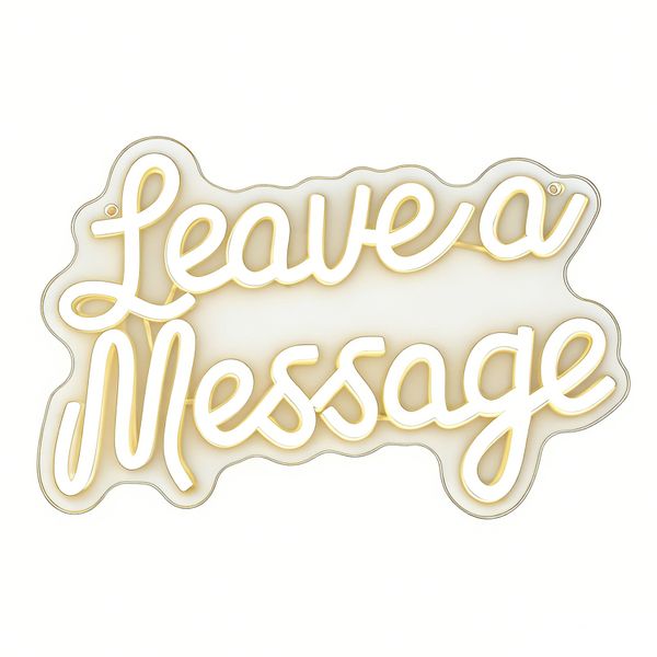 Leave a Message Neon Signs Wall Decor, LED Guestbook Sign, Welcome Sign.