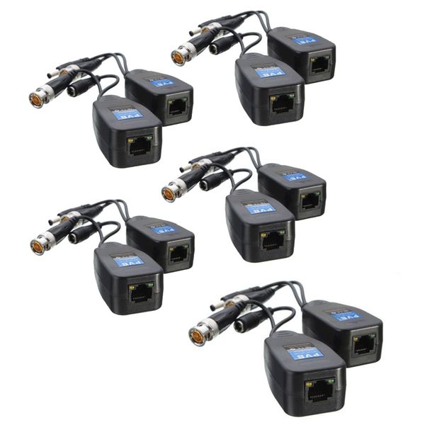 5 Pairs CCTV Coax BNC Video Power Balun Transceiver