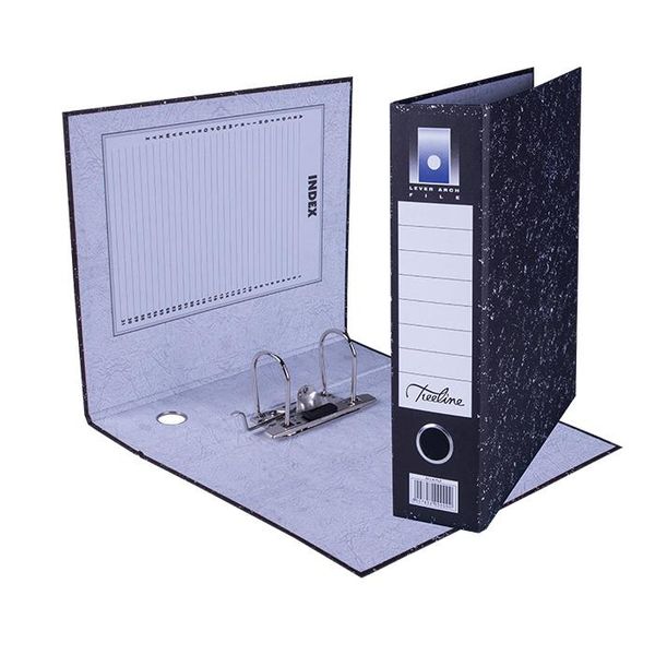 Treeline Lever Arch File A4 Upright Mottled Board - 80mm Spine Box 10