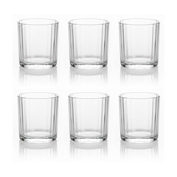 6 Piece Ribbed Water/Wisky Glass Tumbler Set - 300ml