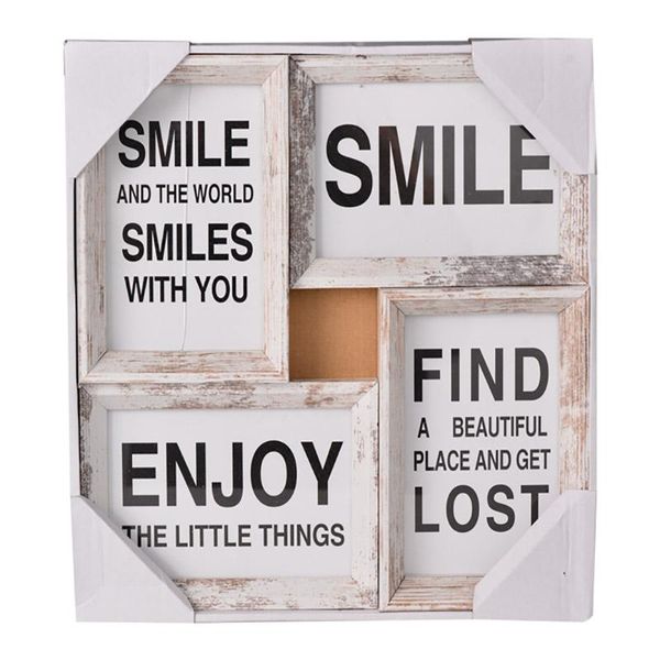 Plastic Collage Picture Frame Distressed for 4 x Photos