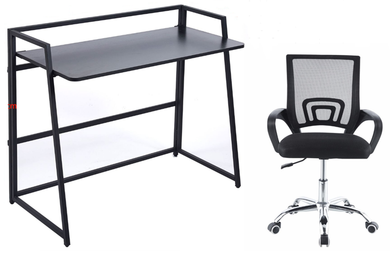 Folding Table Study Desk Work ComputerDesk Home Office Desk +Computer Chair