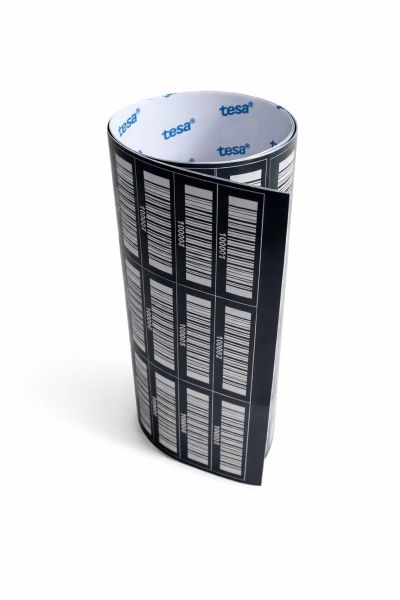 tesa 6930 Laser Marking Barcode Asset Label - Black - Roll of 1000