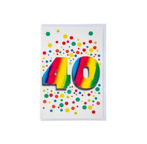 Blank Milestone Card &amp; Envelope "40" x 3