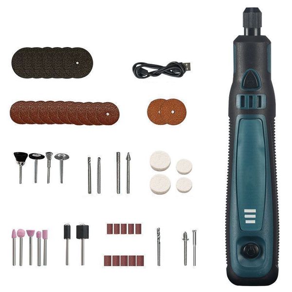 Tool DIY Batteries Power 3-Speed Mini Grinder Engraver Pen (18cm) set of 50