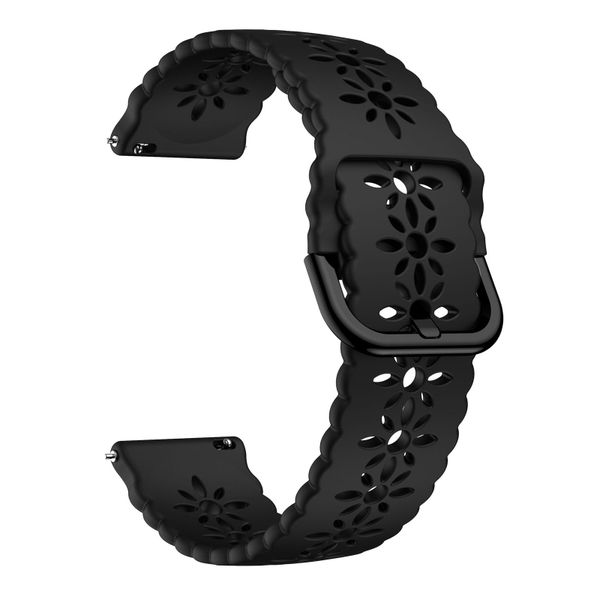 Silicone Watch Band 20mm Compatible with Samsung Galaxy Watch 4 - Black