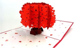 Red Love Tree With Hearts 3D Pop-Up Greetings Card