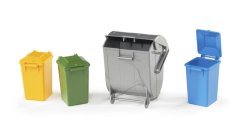Bruder Accessories: Garbage Can Set (3 Small / 1 Large)