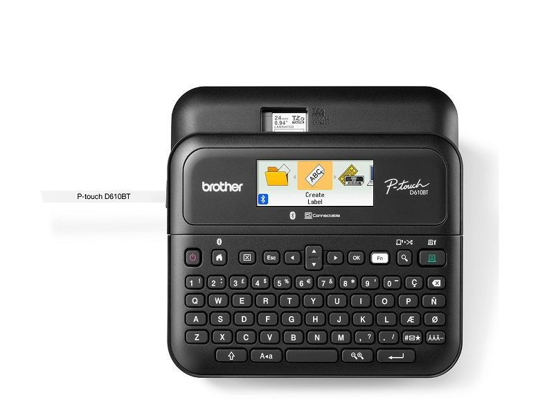 Brother PT-D610BT Desktop Bluetooth and PC Connectable Label Printer Color Display