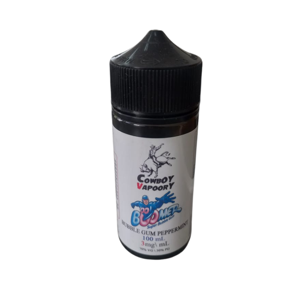 Cowboy Vapoory Vape Juice / E-liquid 100ml 3mg - Bubblegum Peppermint