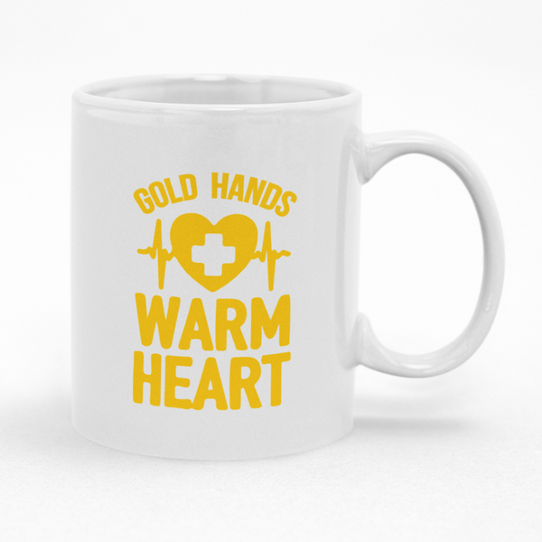 Gold Hands Warm Heart Mug