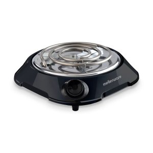 Mellerware Hotplate Single Powder Coat Black Spiral Plate 1000W "Helios