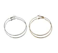 6cm/60mm Gold Fashion Hoop Earrings for Women &amp; a Matching Silver Pair