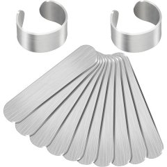 12 Pieces Metal Stamping Blanks Aluminum Rings Blanks 0.47X2.24 Inch
