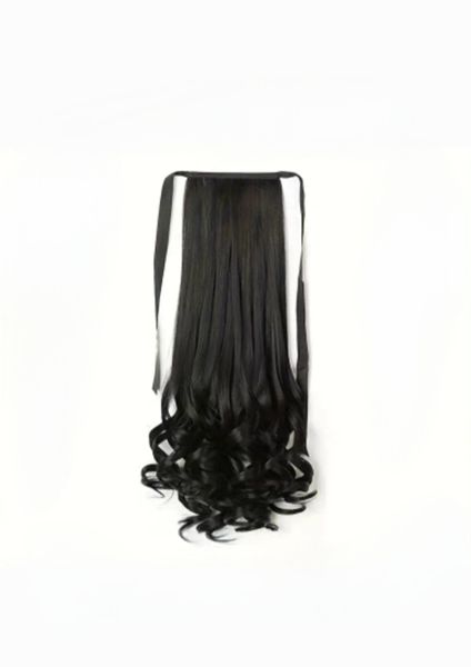 Tie-On Wavy Ponytail with Ribbons &amp; Clip - 48CM/18.8Inch
