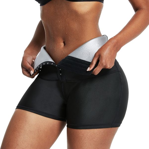 High Waist Sauna Compression Short Pant + Cooling Towel - Black - S Women
