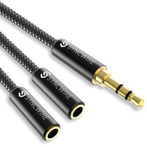 Syncwire Audio Y Splitter Cable 3.5mm Male to 2 Ports 3.5mm Female
