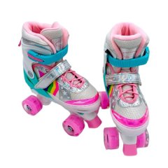 Rainbow Light-up Wheel Roller Skates for Kids Medium