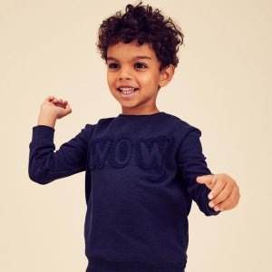 Domyos Baby Sweatshirt Basic - Navy Blue with Patterns