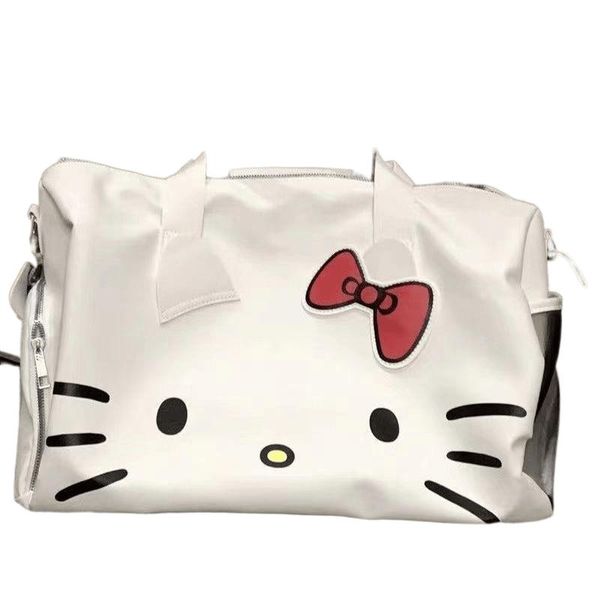 Cute Kitty Bow Fitness Bag Handbag Shoulder Travel Bag