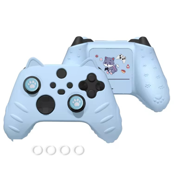 Light Blue Cat-Ear Silicone Cover Kit Compatible with Xbox Series X/S
