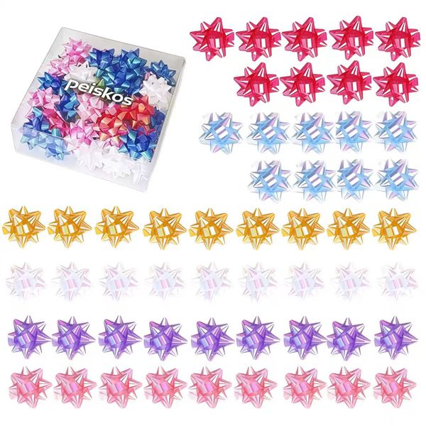 PEISKOS 54Pcs Flower Bows for Gift Wrapping Christmas,Parties, Birthdays