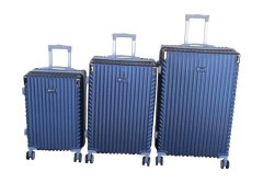 Durable 3-Piece ABS Luggage Set with Spinner Wheels, Telescopic Handle - Blue