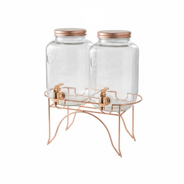 Beverage Dispensers with Taps and Stand - 4L - Set of 2