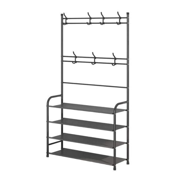 Multi-Functonal 3-in-1 Standing Clothes Rack with 5 Tier Shoes Storage
