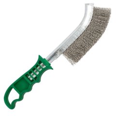 Tork Craft - Wire Hand Brush / Stainless Steel Wire Brush - Green Handle