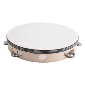 Tambourine for Adults 10 Inch Hand Held Drum Bell Metal Jingles Gift