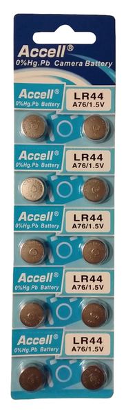 Techme Button Cell Battery 1.5V AG13 LR1154 / LR44 357 A76 Pack of 10