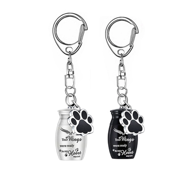 Aluminum Alloy Pet Urn Keychain With Simple Design