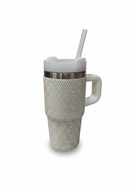 14 oz Rhinestone Bling Stainless Steel insulated Tumbler with Handle