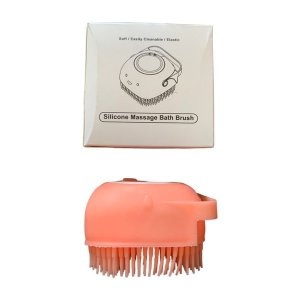 Soft Silicone Massage Exfoliating Bath &amp; Shower Brush With Soap Dispenser