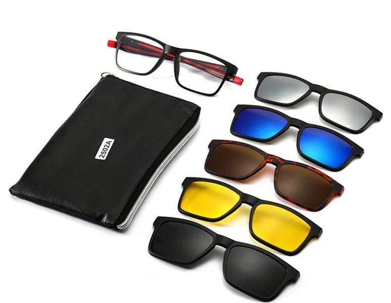 5 In 1 Magnet Polarized Sunglasses with Glasses Bags